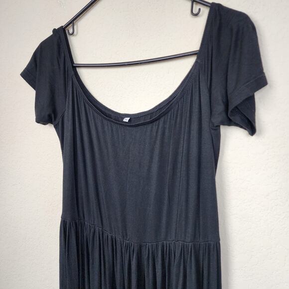 XXL Black Stretchy Casual Comfy Dress - Picture 3 of 7